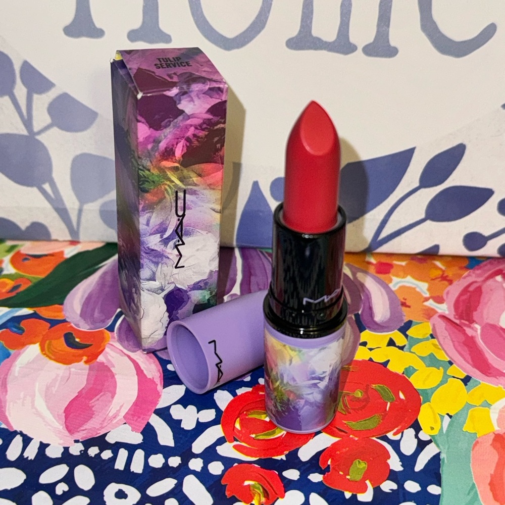 NWT NIB MAC Limited Edition Botanic Panic Matte Lipstick Tulip Service Full Size - Picture 13 of 16